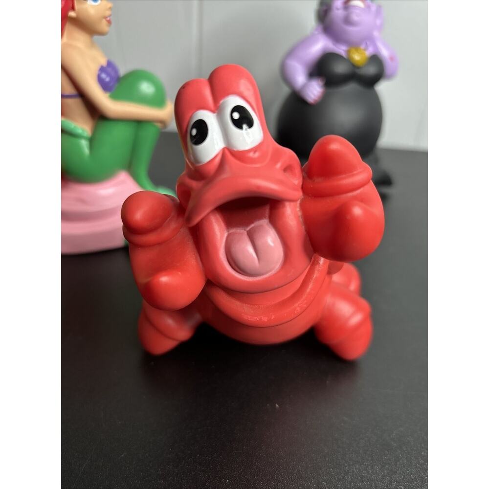 Vintage The Little Mermaid Bath Toy Lot - Ursula Flounder Sebastian Figures - Picture 10 of 16